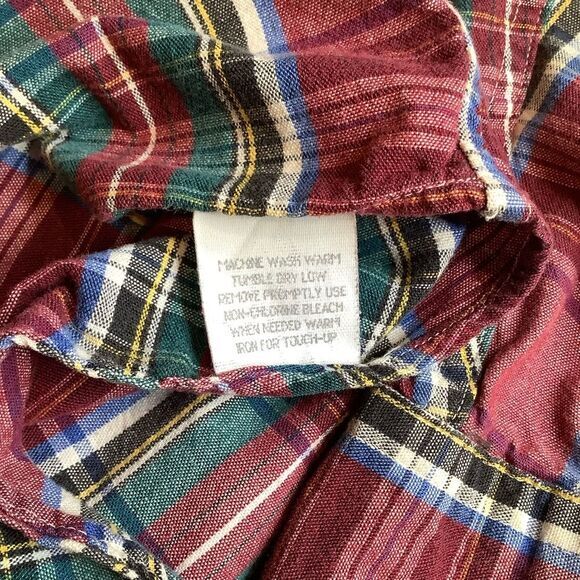 Vintage L.L. Bean Long Sleeve Heavy Plaid Shirt XL Tall Red Green Blue - Picture 6 of 7